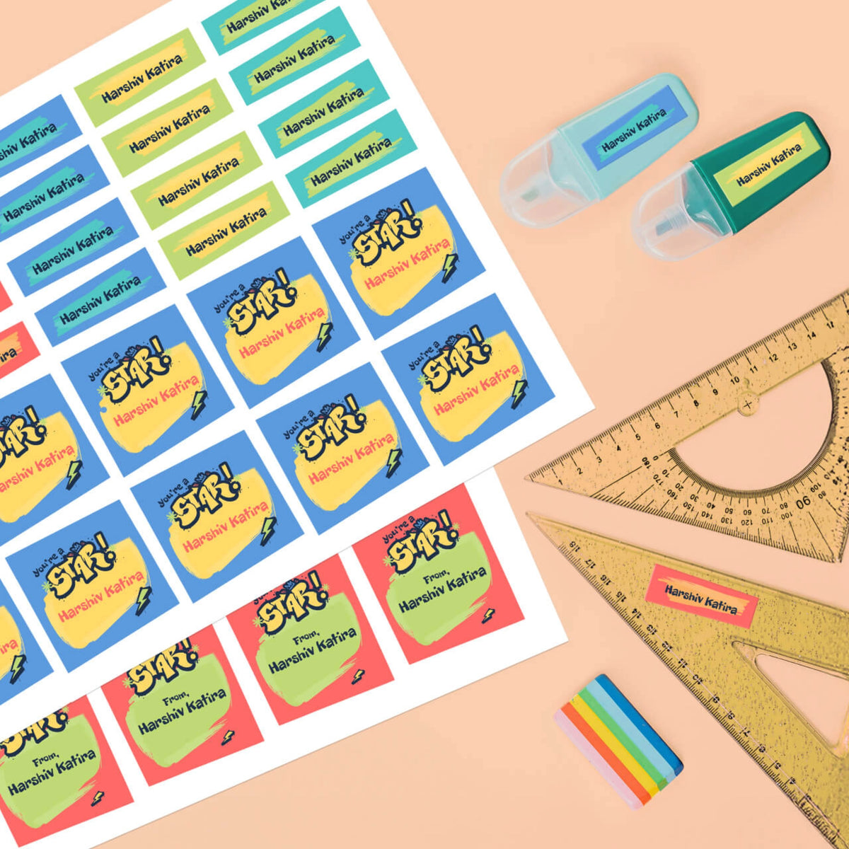Personalised Rising Stars Name Stickers for Kids (Set of 40) - image 5