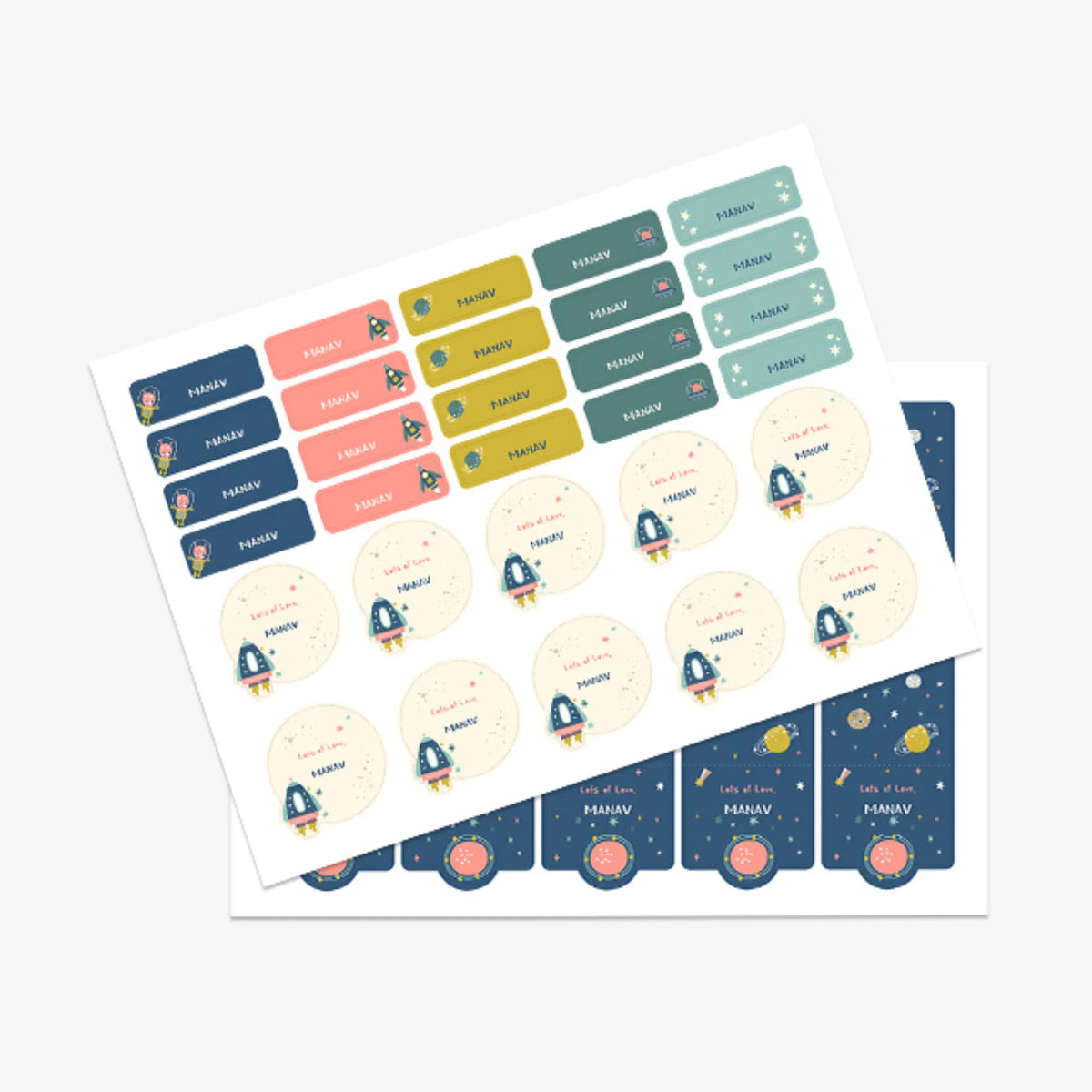 Personalised Space Explorer Name Stickers for Kids (Set of 40) - image 3